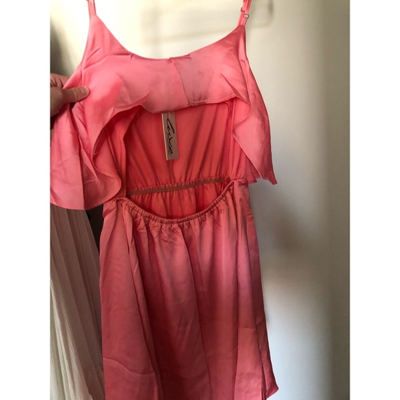 Luxe fashion label Bubblegum Pink Satin Slip Dress - Picture 2 of 2